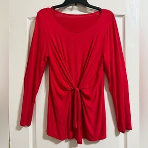 Elegant Red Long Sleeve Ladies Top